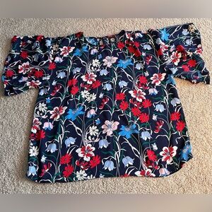 Bobeau Floral Print Women's Blouse. Size L